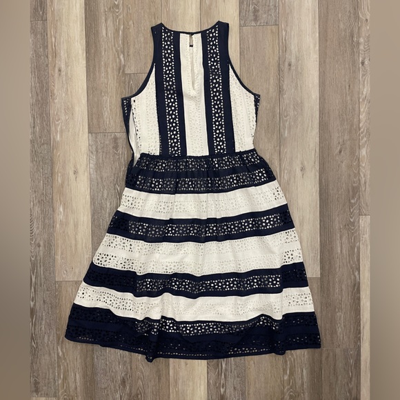 Navy and white eyelet lace Michael Kors dress - Picture 2 of 2